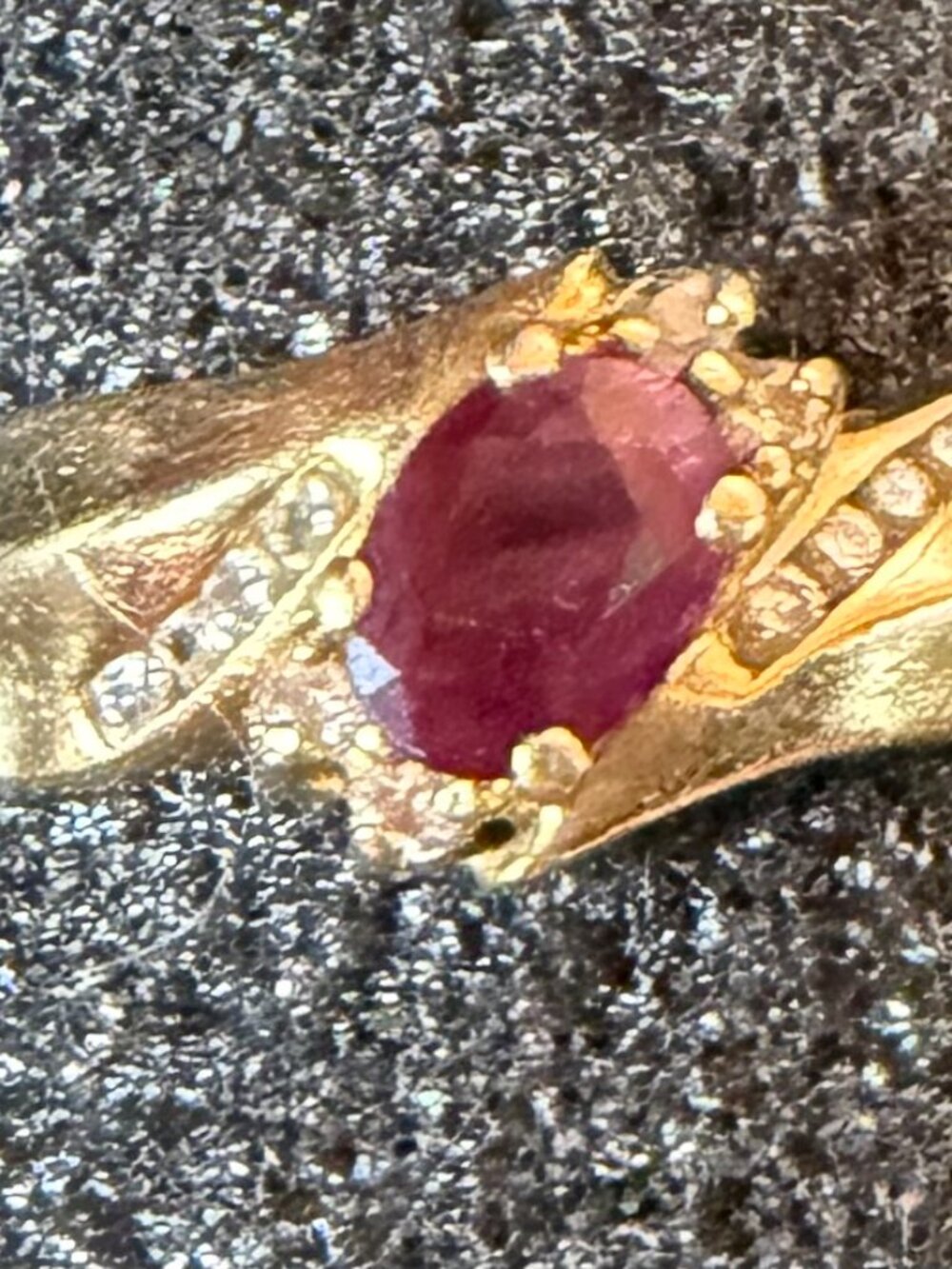 14K Yellow Gold Ruby and Diamond Ring Sz 7 w/ 10K Gold Ruby Pendant -Anniversary - Picture 5 of 14